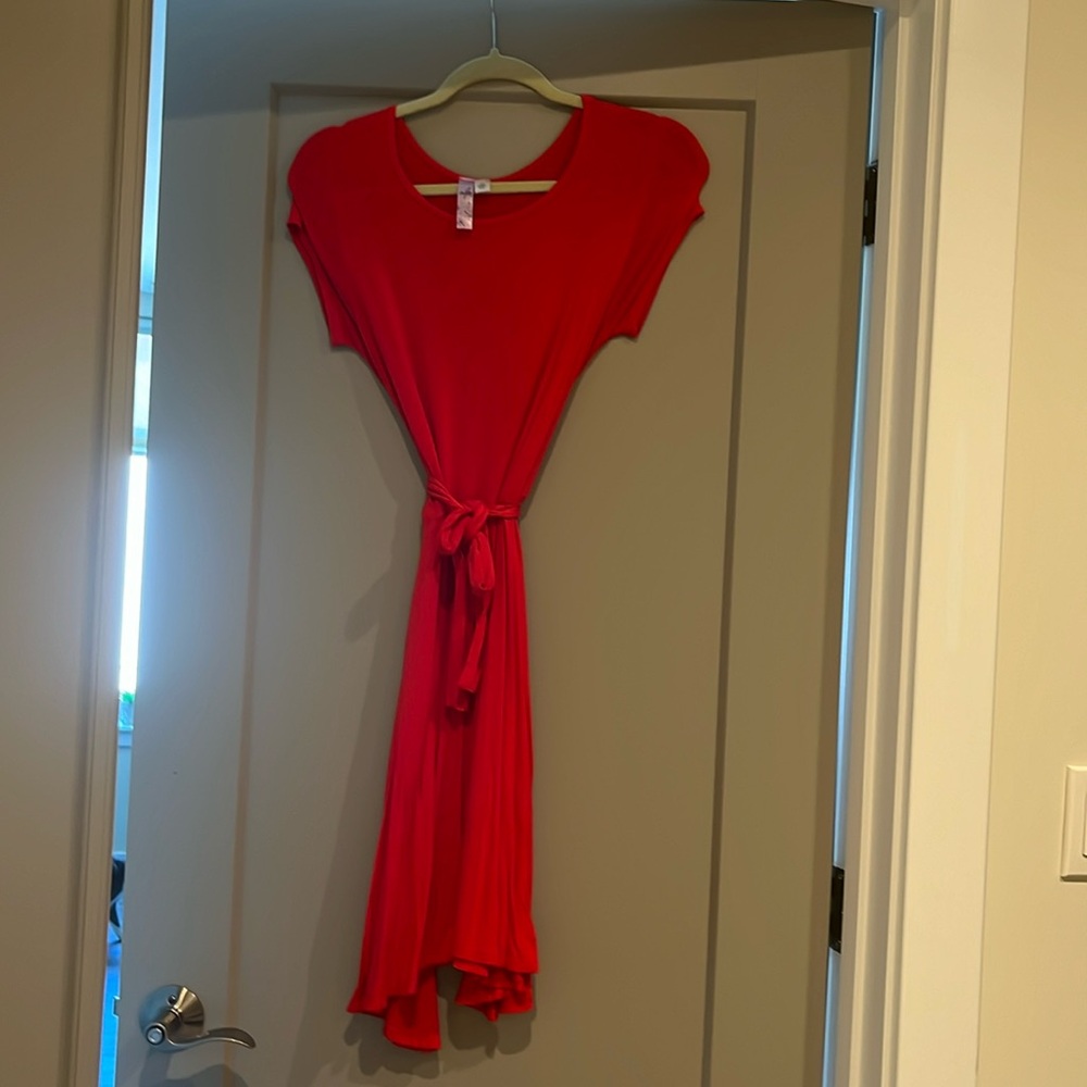 Red wrap dress